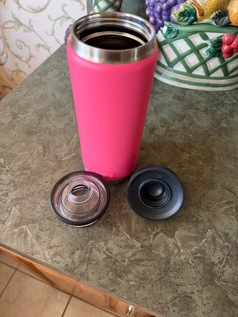 Yeti Pink Stainless Steel Travel Bottle with Black Handle Lid - Picture 5 of 5